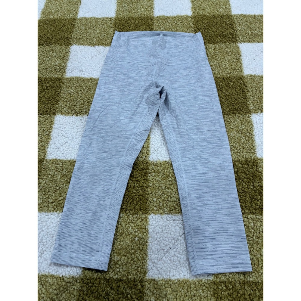 Lululemon Wunder Under High Rise Crop 21 Space Dye Grey Leggings Size 8